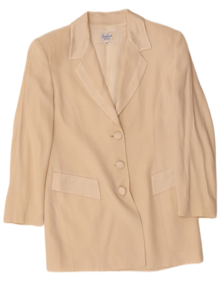 LUISA SPAGNOLI Veste Blazer 3 Boutons Femme IT 42 Acétate Beige Moyen