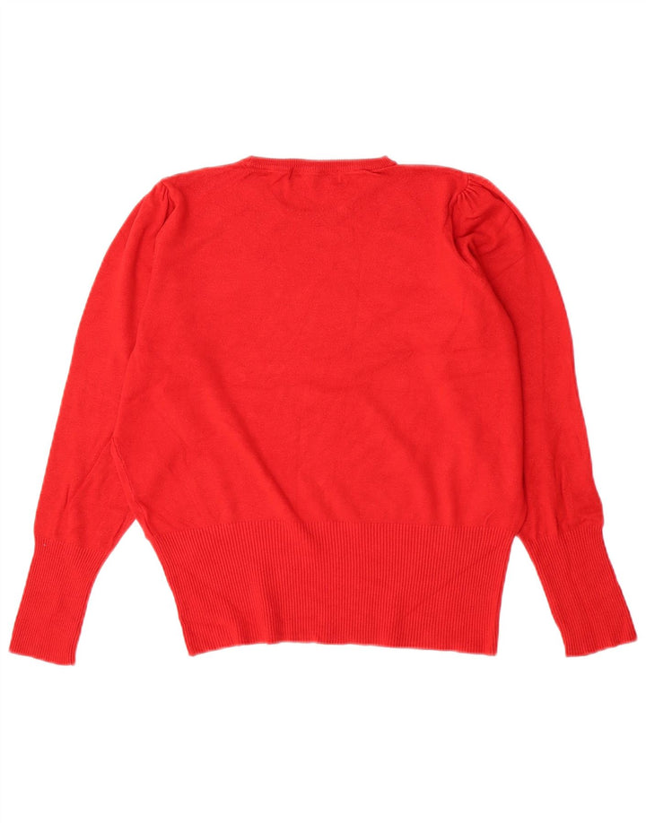 Marks & Spencer Pull à col rond pour femme UK 14 Viscose rouge moyen
