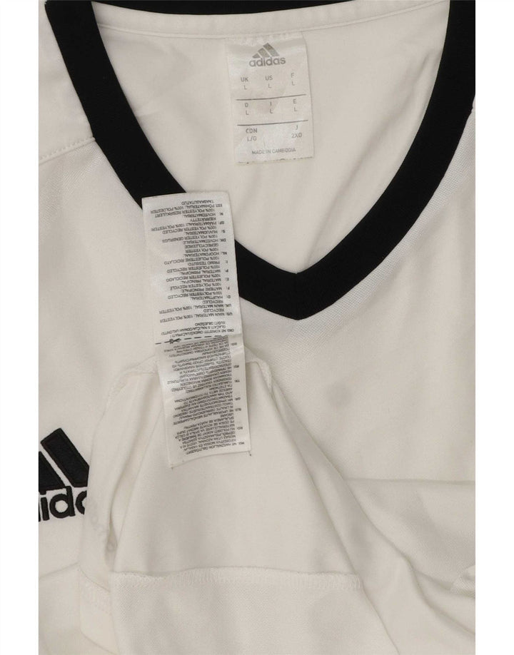 Adidas Hommes Climalite T-Shirt Haut Grand Blanc Polyester