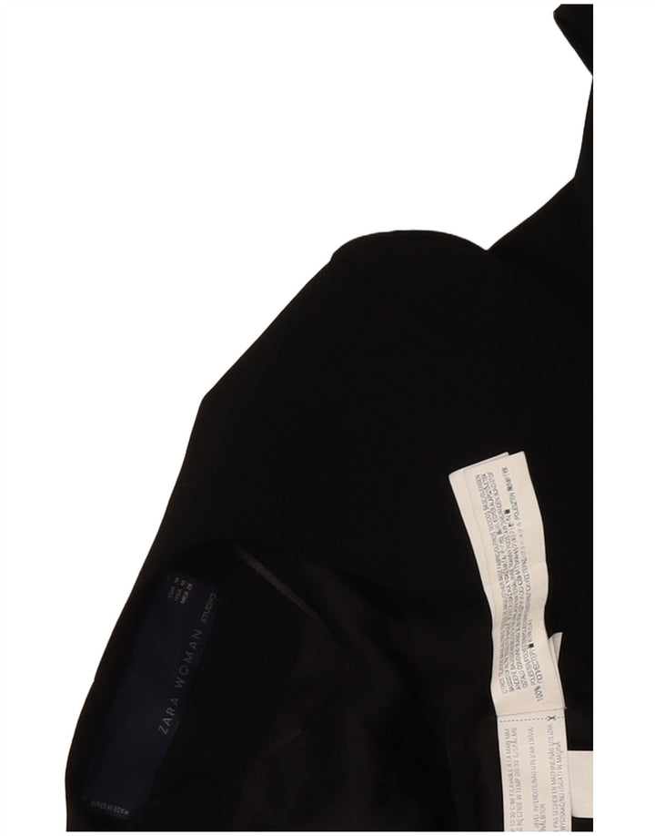 Zara Veste Blazer Ouverte Femme UK 14 Polyester Colorblock Noir Moyen