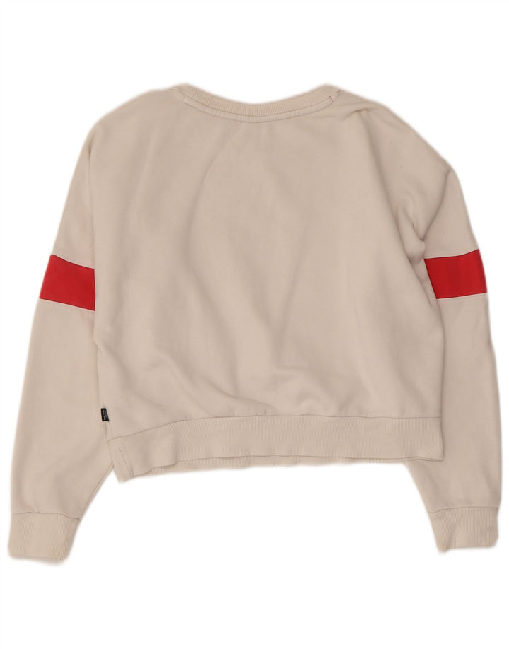 PUMA Sweat-shirt court surdimensionné pour femme UK 10 Petit Blanc Colorblock