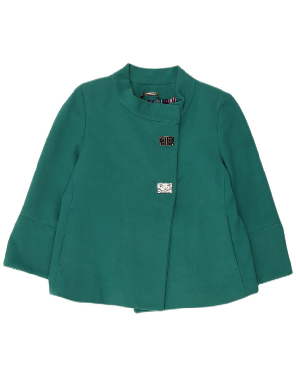 Roccobarocco Veste Bomber à Manches 3/4 pour Femme IT 44 Polyester Vert Moyen