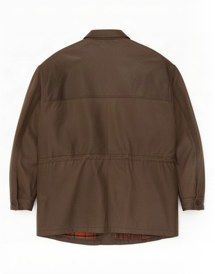 Mc Percy Manteau en cuir pour homme UK 56 3XL Kaki