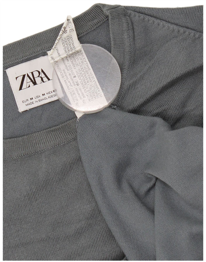 Zara Pull ras du cou pour femme UK 14 Gris moyen Viscose