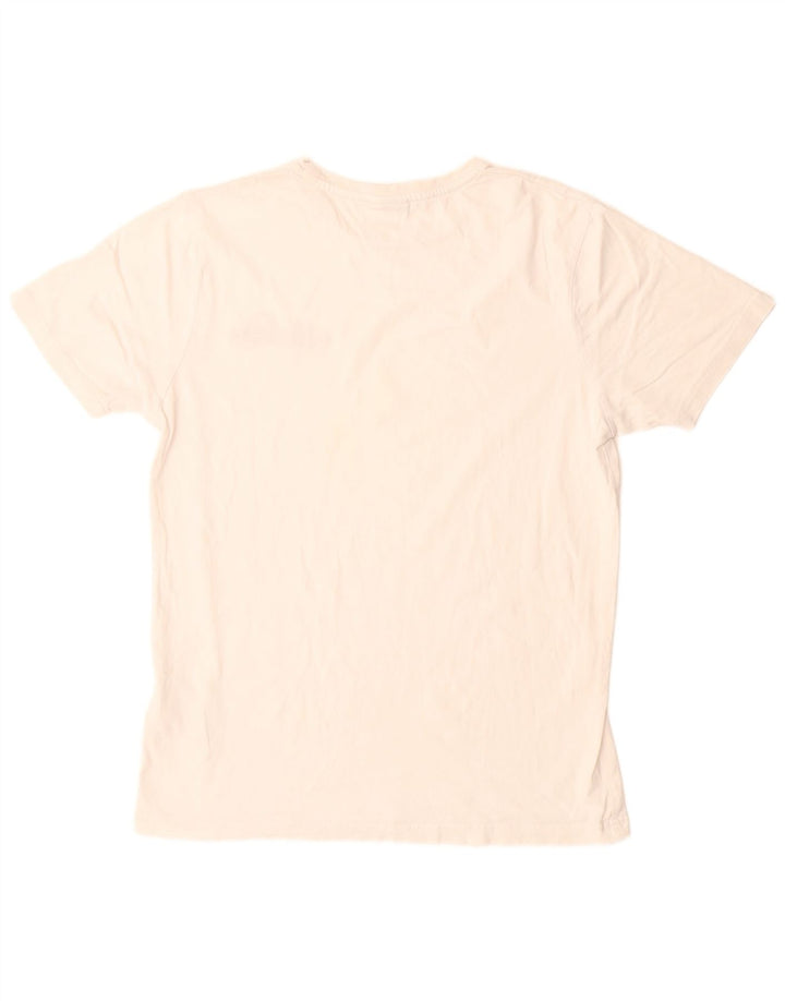 Ellesse Homme T-Shirt Graphique Haut Large Blanc Coton