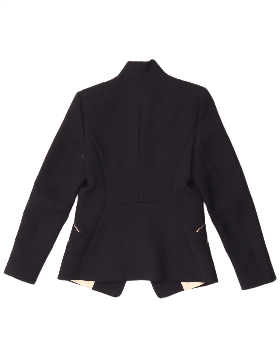 Reiss Veste Blazer 1 Bouton Femme UK 10 Petit Bleu Marine Polyester
