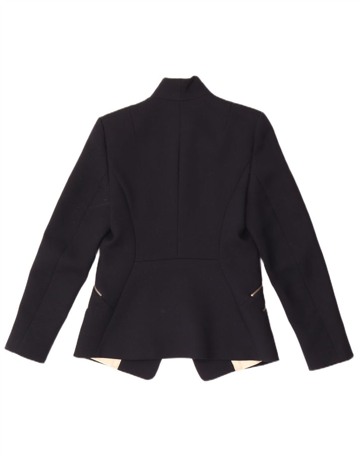 Reiss Veste Blazer 1 Bouton Femme UK 10 Petit Bleu Marine Polyester