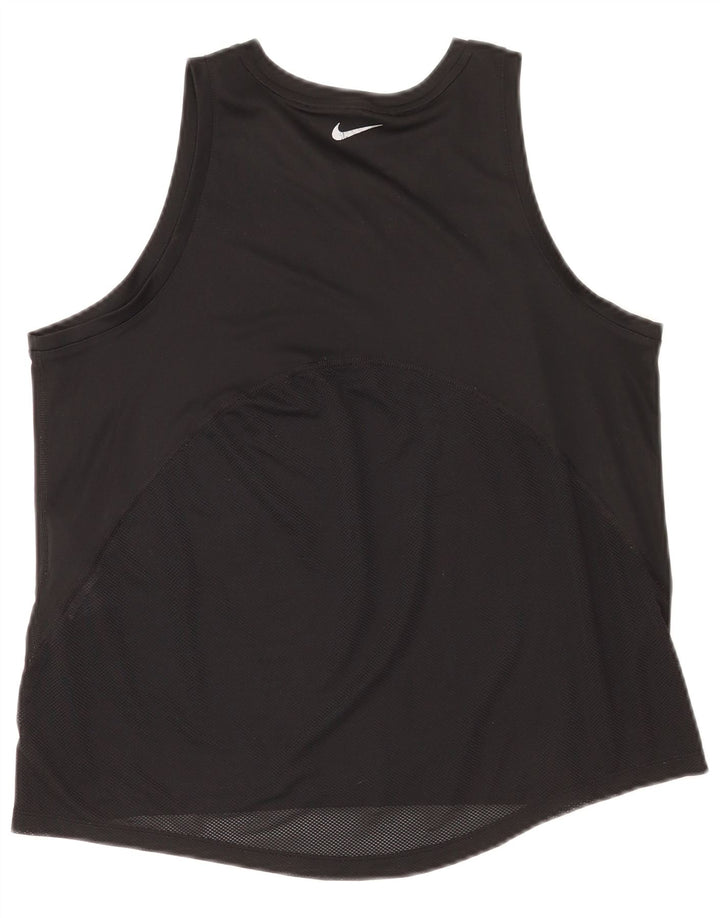 Nike Femmes Dri Fit Débardeur UK 14 Moyen Noir Polyester