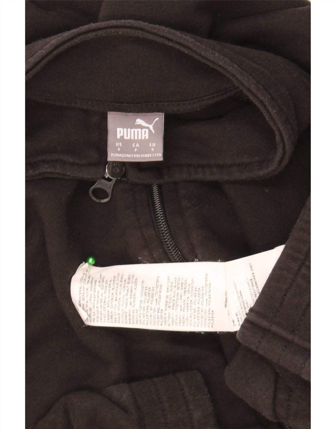 Puma Veste de survêtement surdimensionnée pour femme UK 10 Petit coton noir
