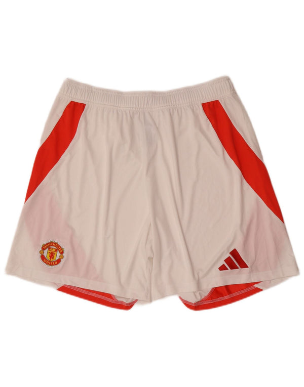 Adidas Short de sport Manchester United XL pour homme Blanc Colorblock Polyester