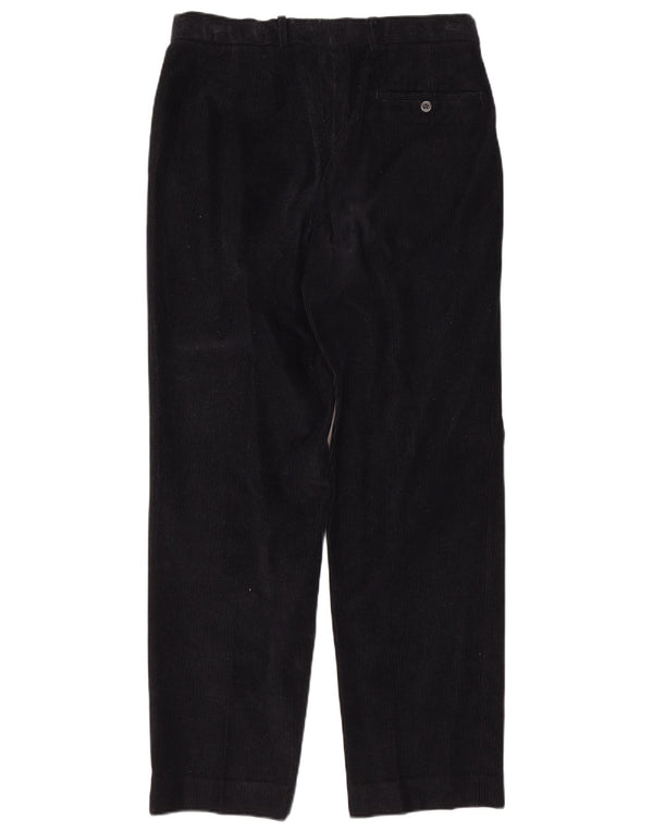 Marks & Spencer Pantalon droit en velours côtelé pour homme W32 L31 Bleu marine Coton