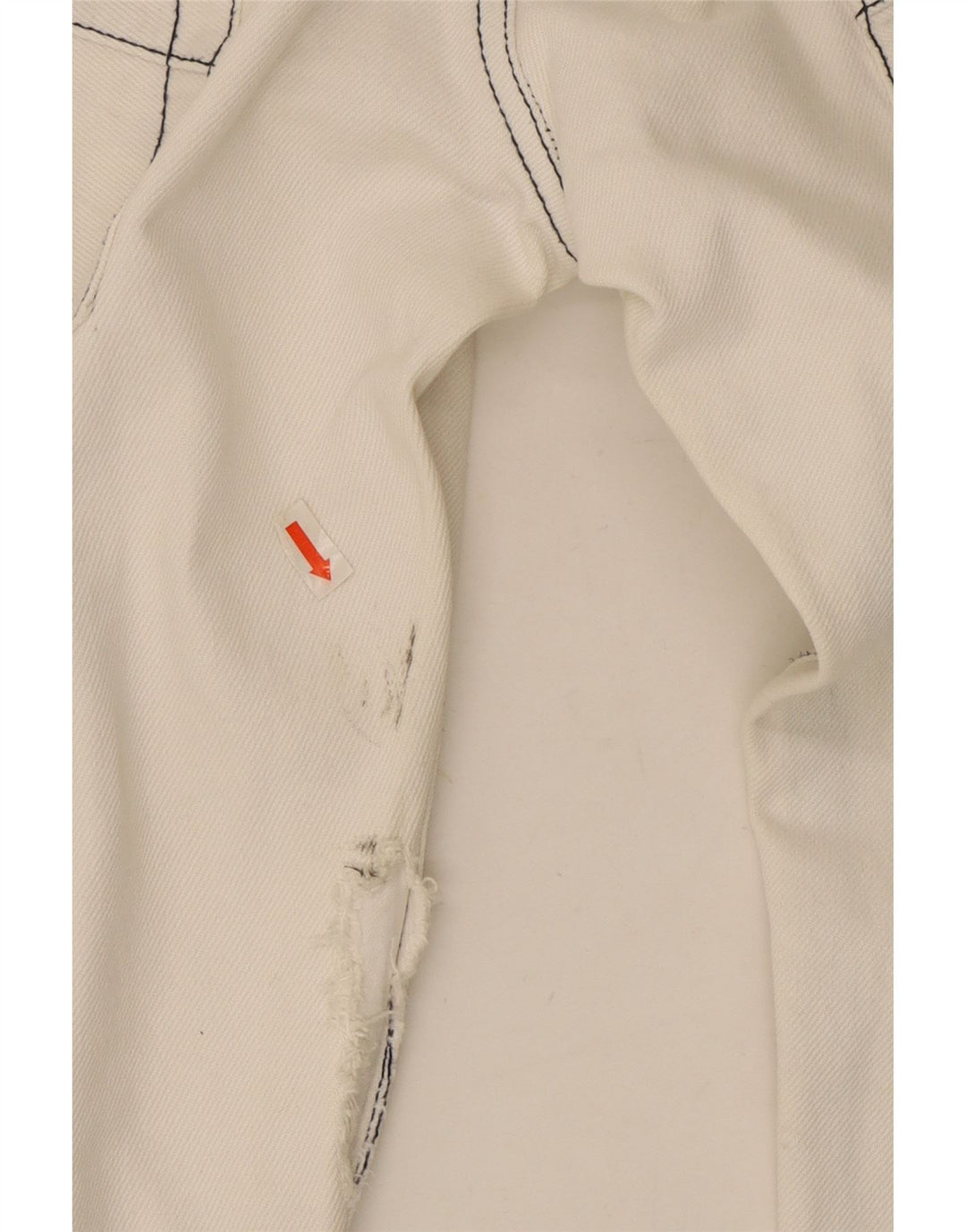Armani Femme Jean droit vieilli W32 L30 Coton blanc