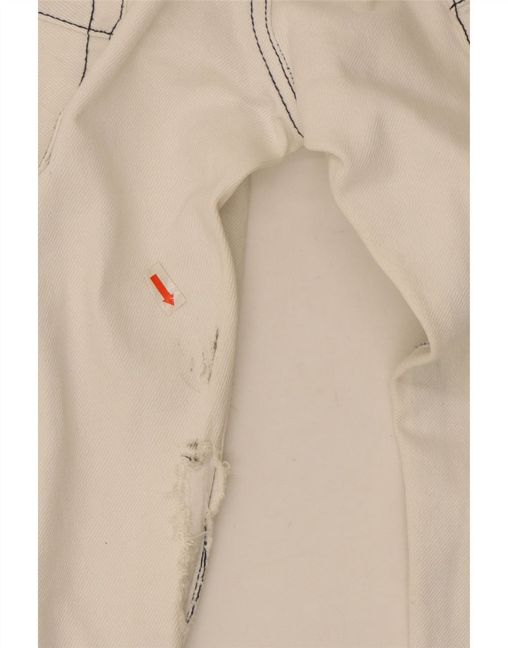 Armani Femme Jean droit vieilli W32 L30 Coton blanc