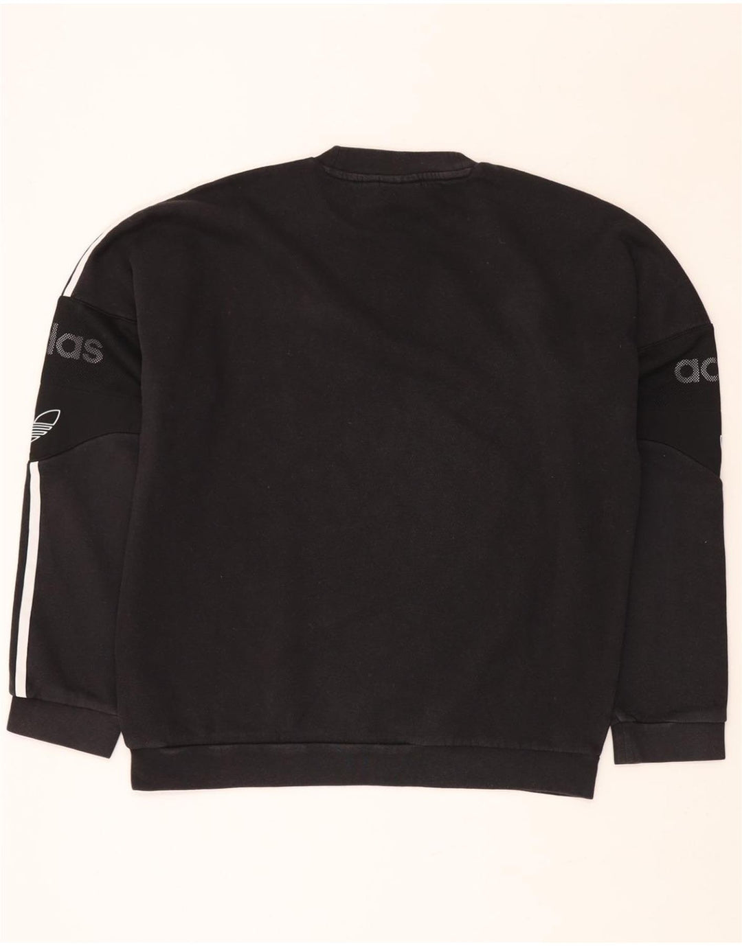 ADIDAS Sweat-shirt graphique coupe ample pour hommes, petit coton noir