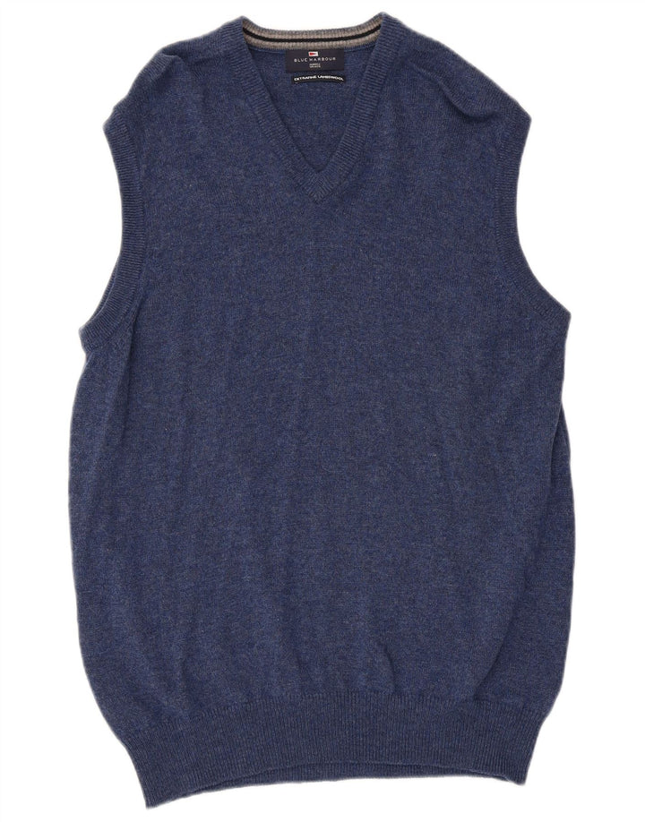 Marks & Spencer Débardeur Homme Bleu Moyen Flecked Lambswool