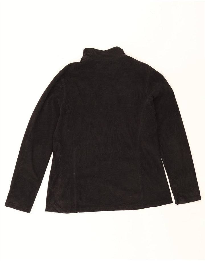 EDDIE BAUER Womens Zip Neck Fleece Jumper UK 14 Medium Black Polyester Vintage Eddie Bauer and Second-Hand Eddie Bauer from Messina Hembry 