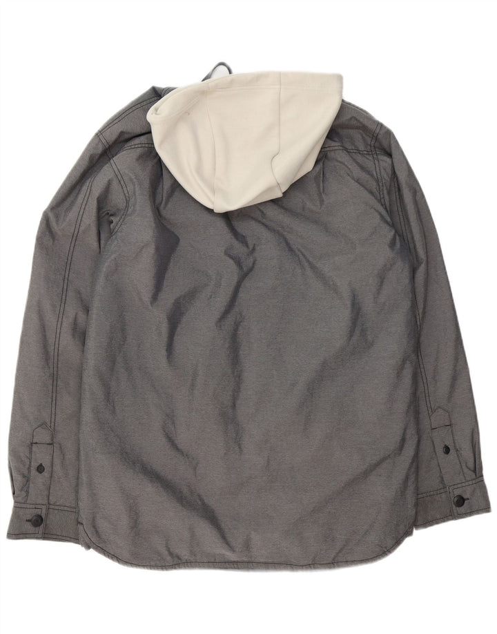 Nike Veste coupe-vent à capuche pour homme UK 36 Petit Gris Colorblock Polyester