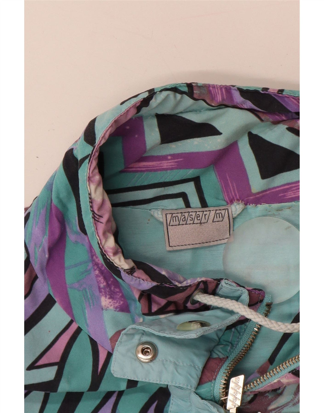 Maser M Imperméable surdimensionné pour femme UK 10 Petit Turquoise Géométrique