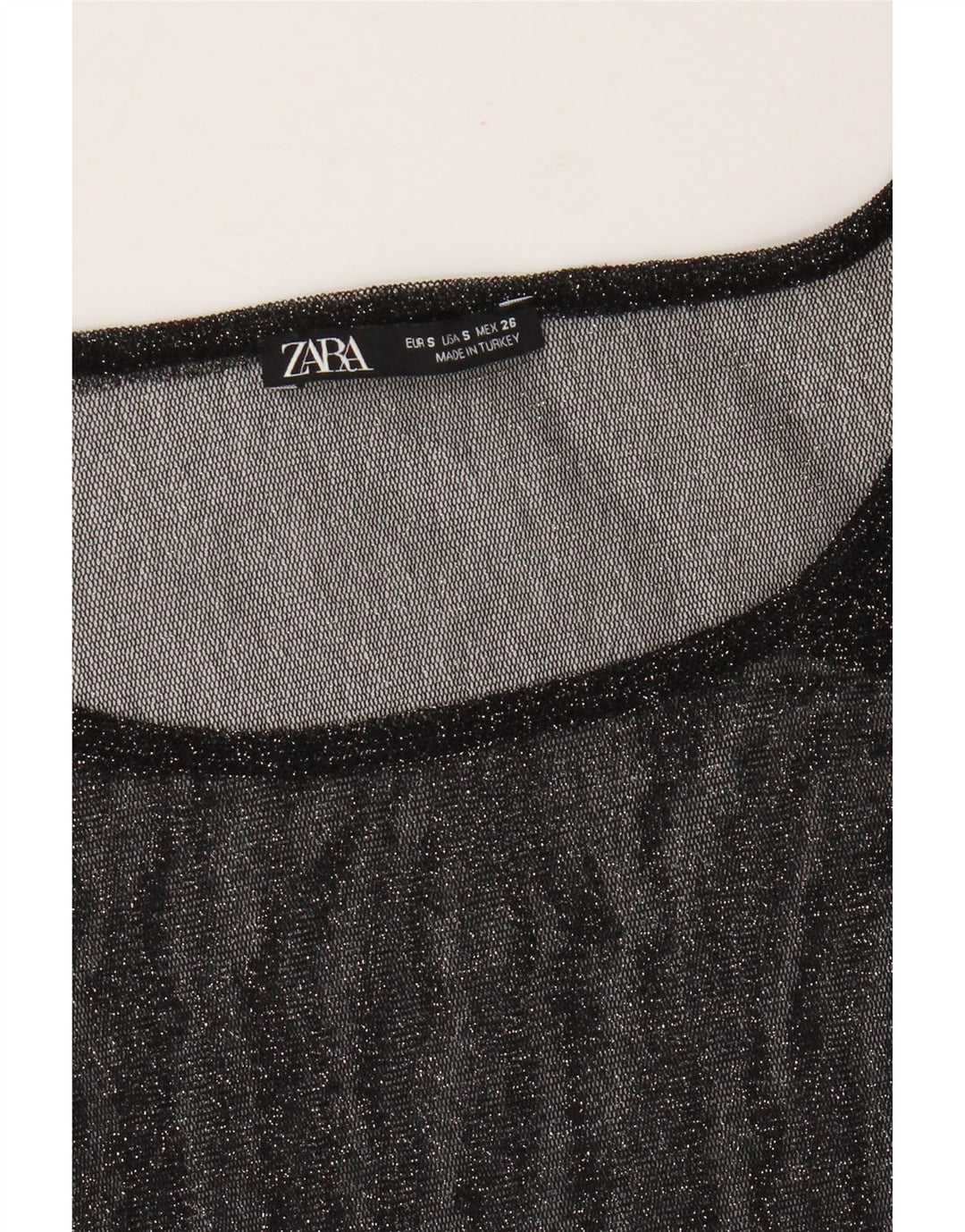Zara Haut transparent surdimensionné à manches longues pour femme UK 10 Petit Noir