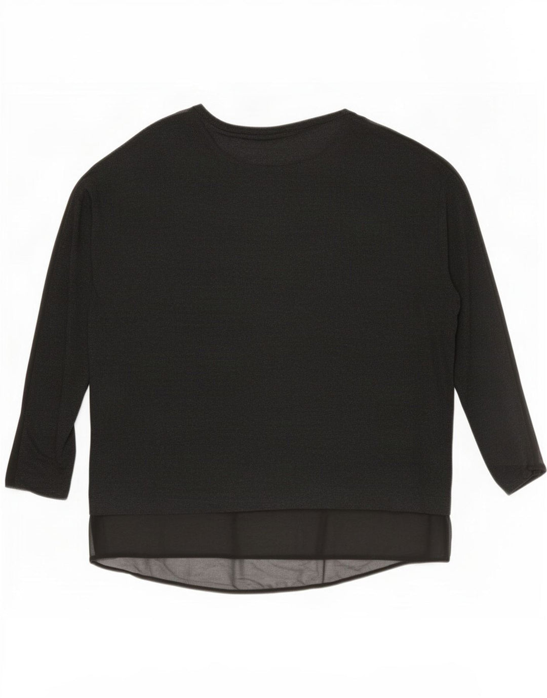 Zara Femme Haut Oversize Manches Longues UK 14 Medium Noir Viscose