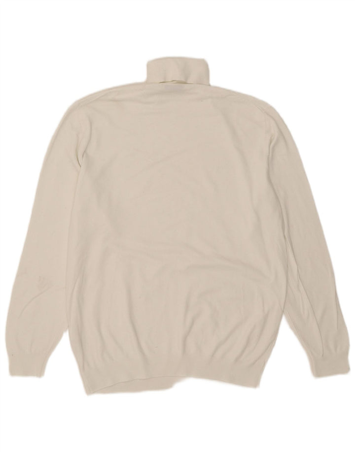 Zara Pull col roulé pour femme UK 16 Large Viscose Blanc
