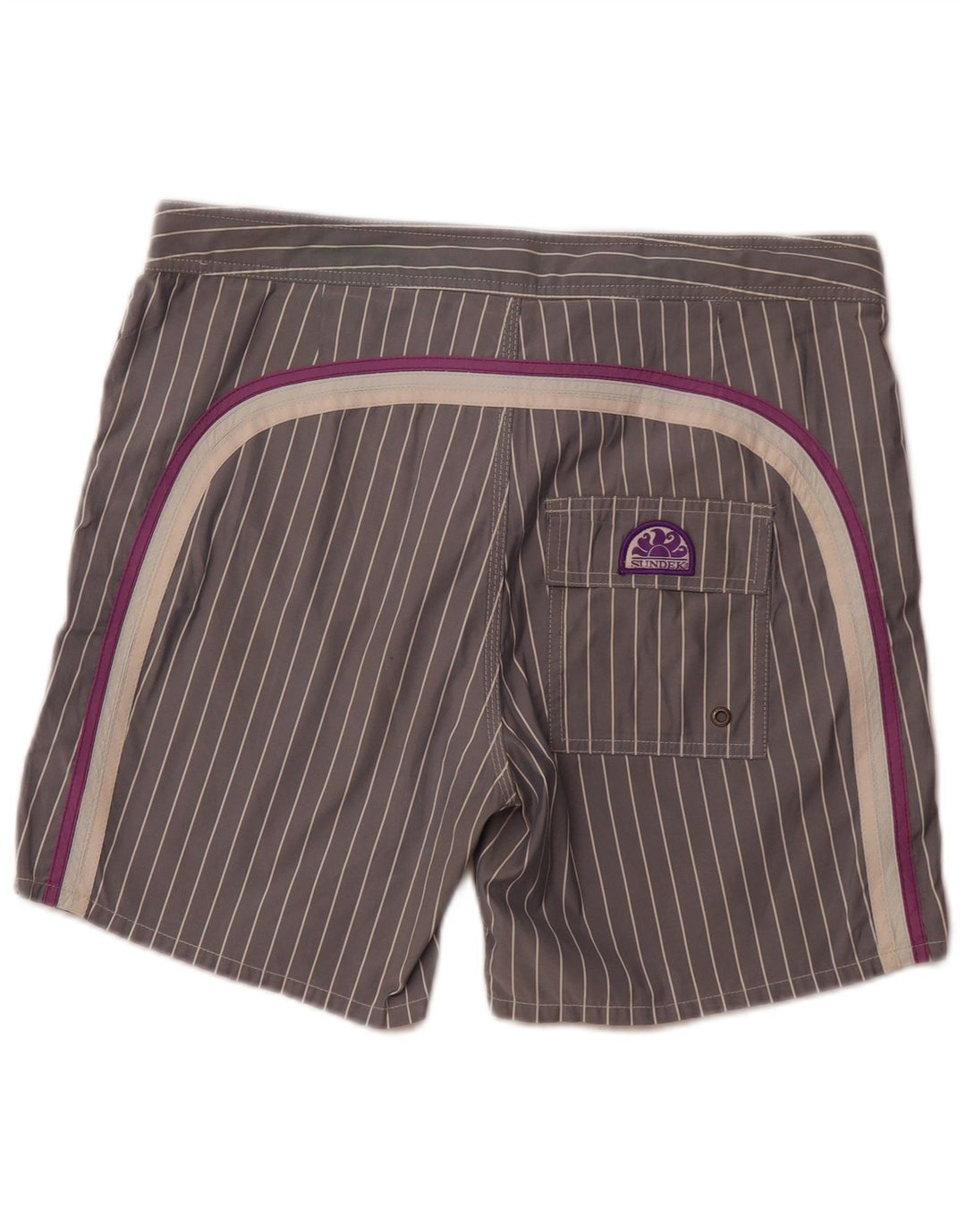 SUNDEK Short de bain homme gris moyen à fines rayures en polyester