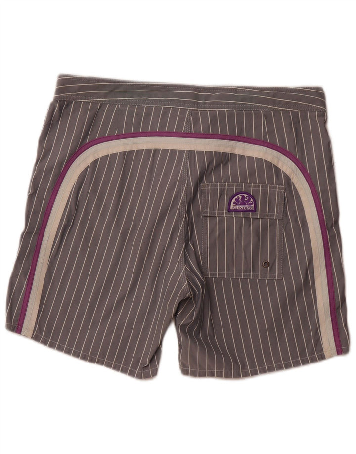SUNDEK Short de bain homme gris moyen à fines rayures en polyester