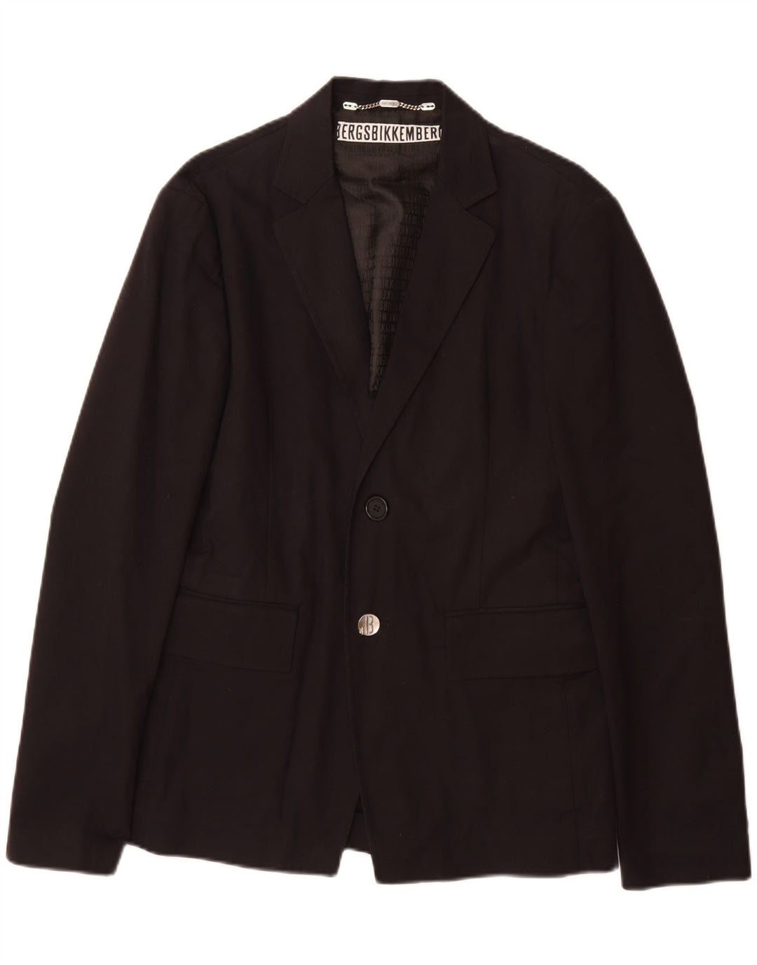 BIKKEMBERGS Veste Blazer 2 Boutons Homme IT 48 Coton Noir Moyen