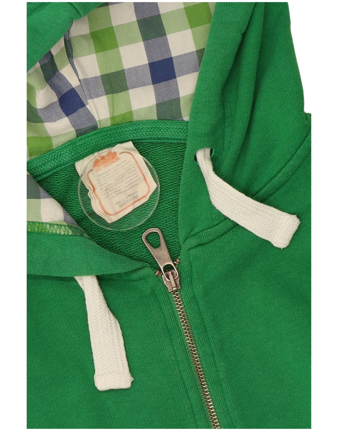 Sundek Pull à capuche zippé pour homme en coton vert moyen