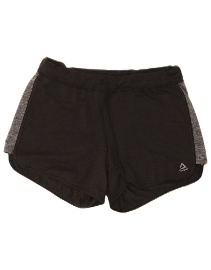 Reebok Short de sport pour femme UK 12 Gris moyen Polyester colour block