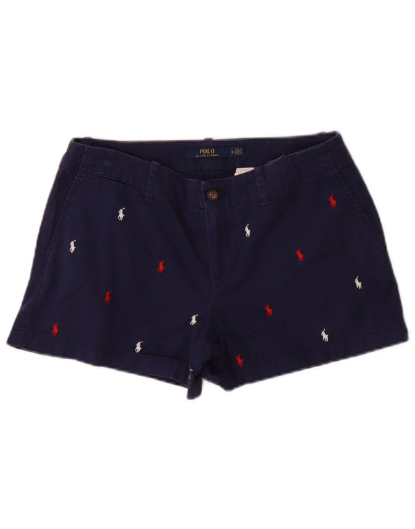 POLO RALPH LAUREN Womens Chino Shorts US 0 XS W30  Navy Blue Spotted