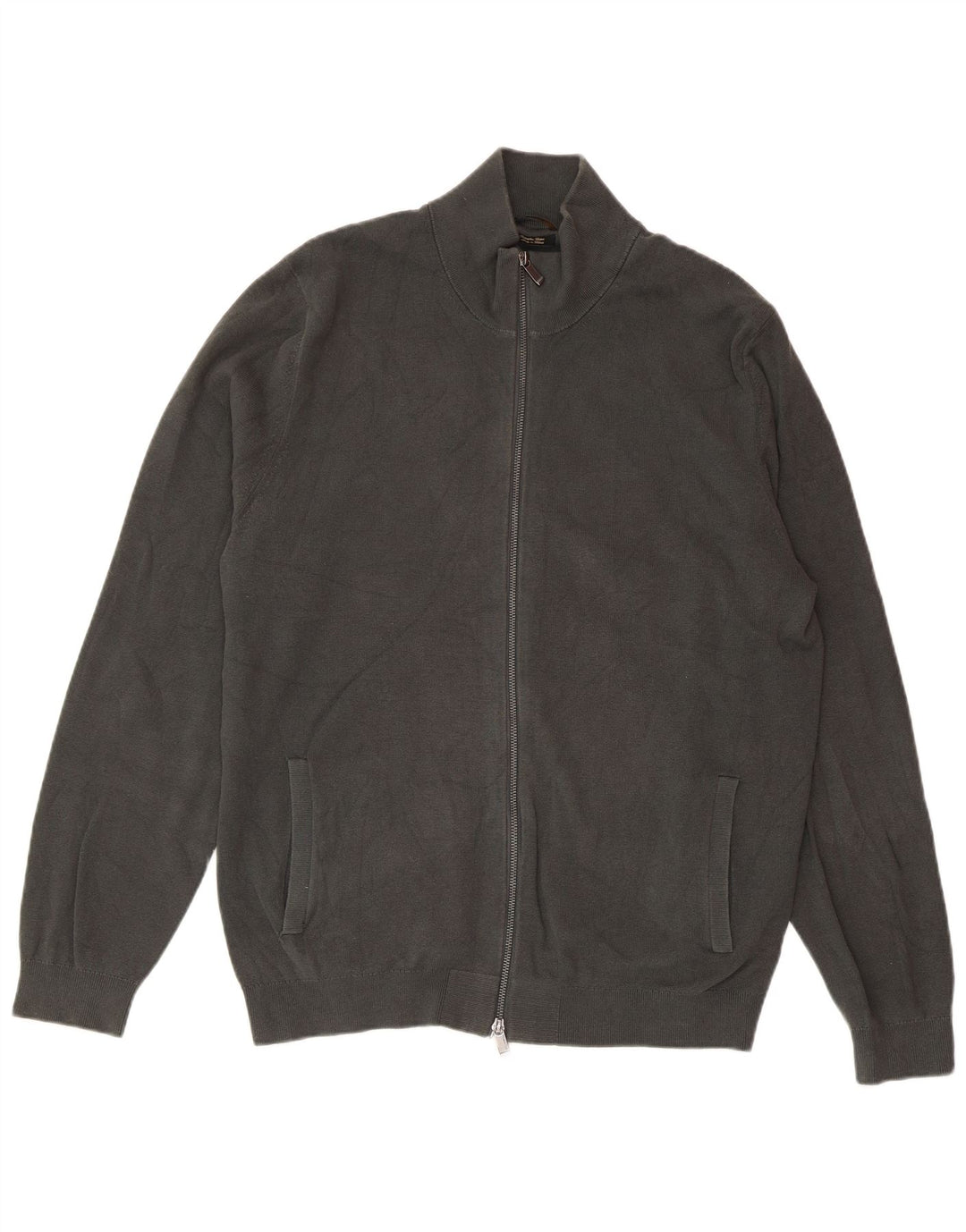 MASSIMO DUTTI Pull Cardigan Homme 2XL Gris Coton