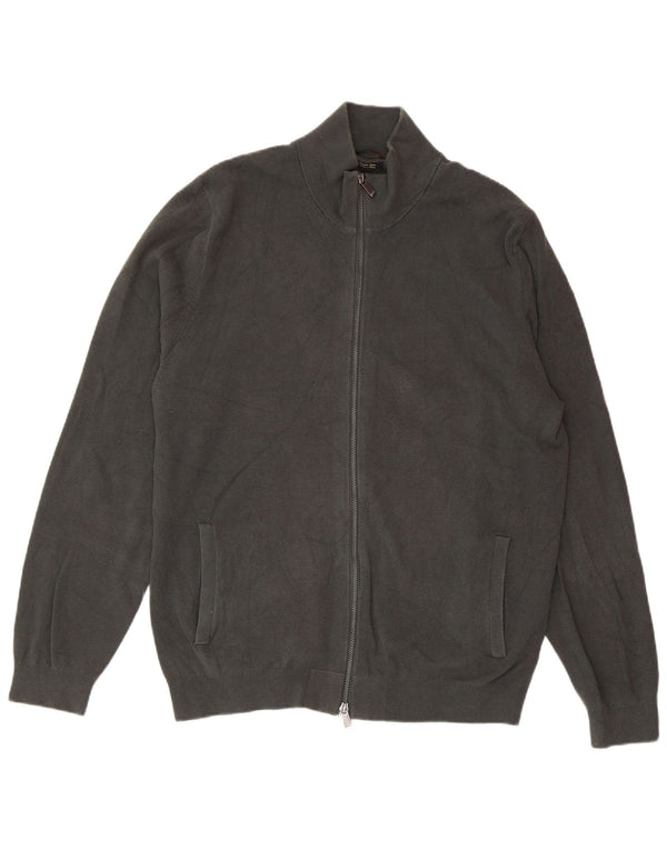 MASSIMO DUTTI Pull Cardigan Homme 2XL Gris Coton