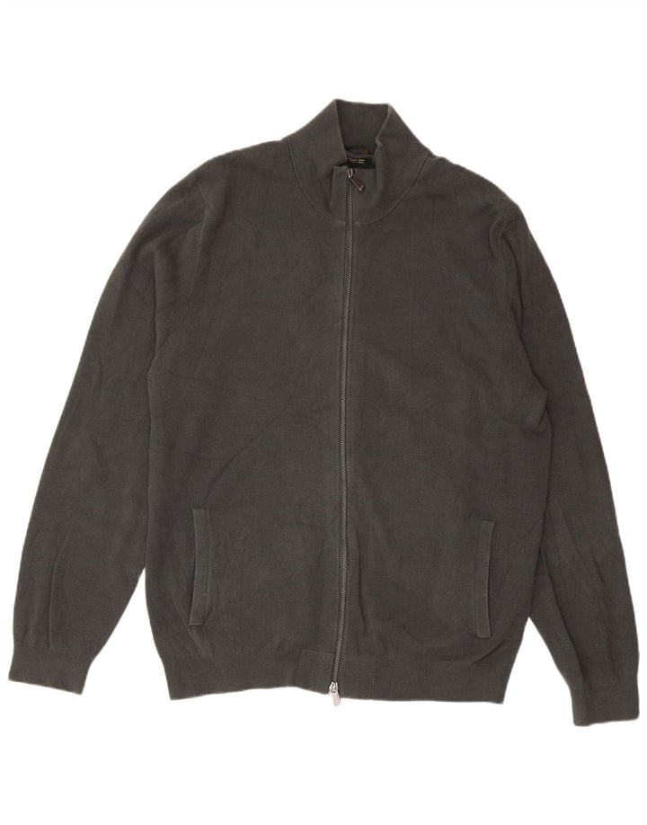 MASSIMO DUTTI Pull Cardigan Homme 2XL Gris Coton