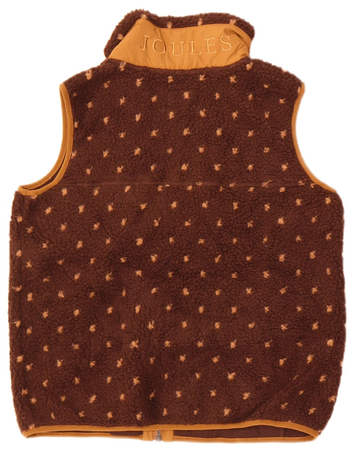 Joules Gilet polaire pour femme UK 12, polyester à pois, marron moyen