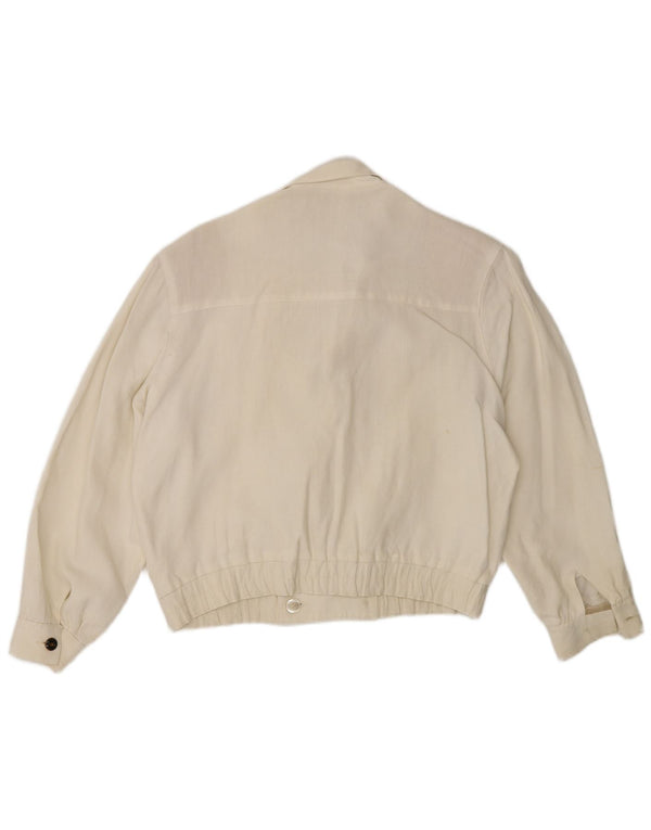 vintage Femme Double Breasted Blazer Veste EU 38 Moyen Off White