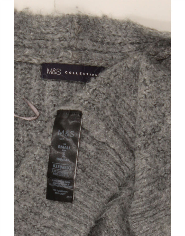 Marks & Spencer Pull cardigan ouvert long pour femme UK 10 Small Gris