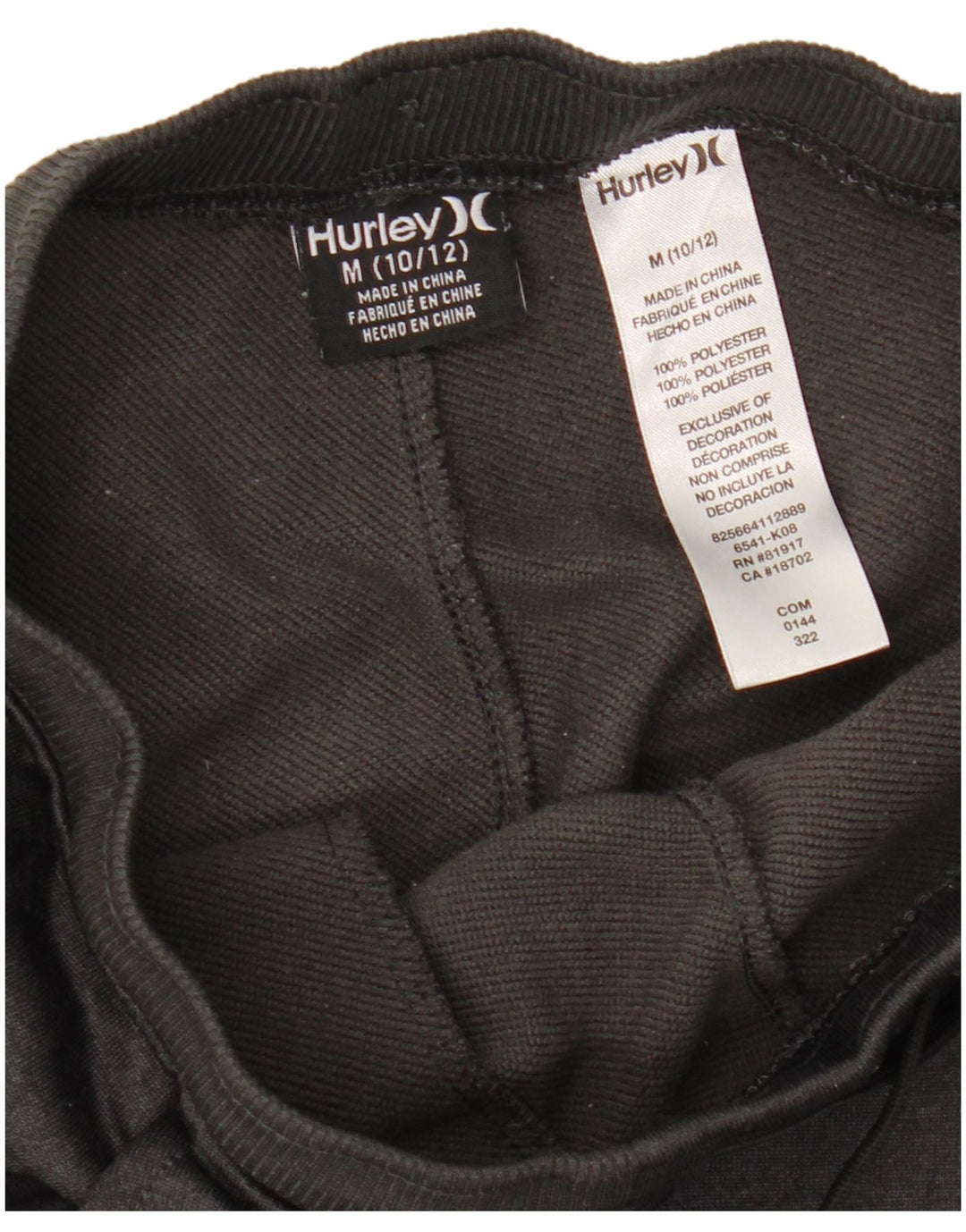 Hurley Pantalon de survêtement garçon 10-11 ans Gris moyen Polyester