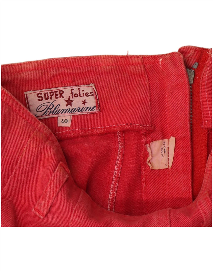 Blumarine Femme Jupe En Jean IT 40 Petit W27 Rouge Coton