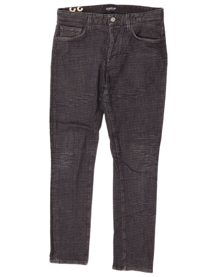 Dondup Jean Slim Homme W32 L30 Gris Pied De Poule Coton