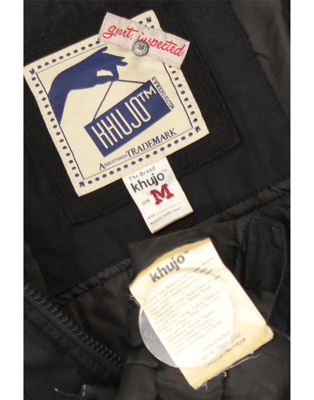 KHUJO Parka à capuche pour femme UK 14 en coton noir moyen
