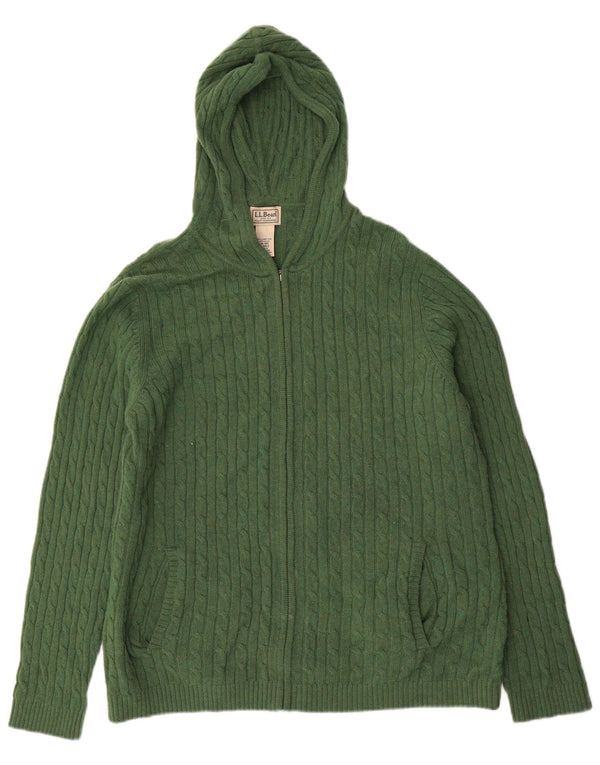 L.L.Bean Cardigan à capuche pour femme UK 18 XL Laine verte