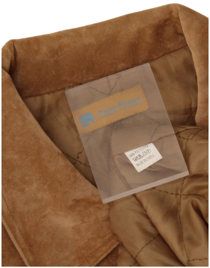 VINTAGE Veste Bomber Homme UK 42 XL Marron Polyester