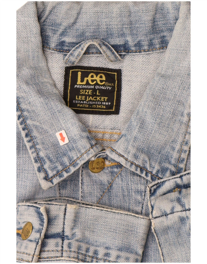 LEE Veste en jean pour femme UK 16 Large Bleu Coton