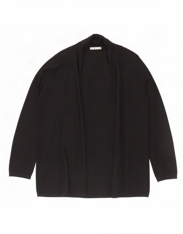 Zara Womens Open Cardigan Sweater UK 14 Large Noir Viscose