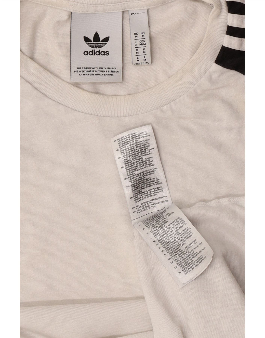 Adidas T-shirt pour homme en coton color block blanc moyen