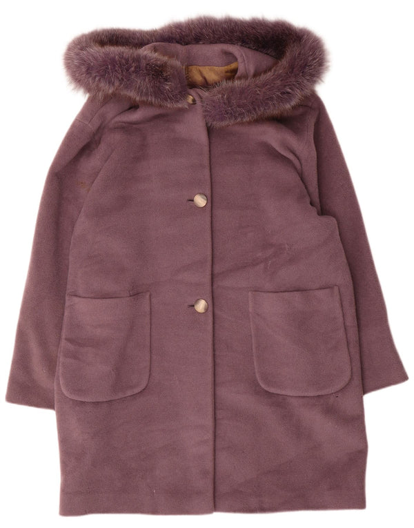 Armorica Manteau surdimensionné à capuche pour femme IT 46 Large laine violette