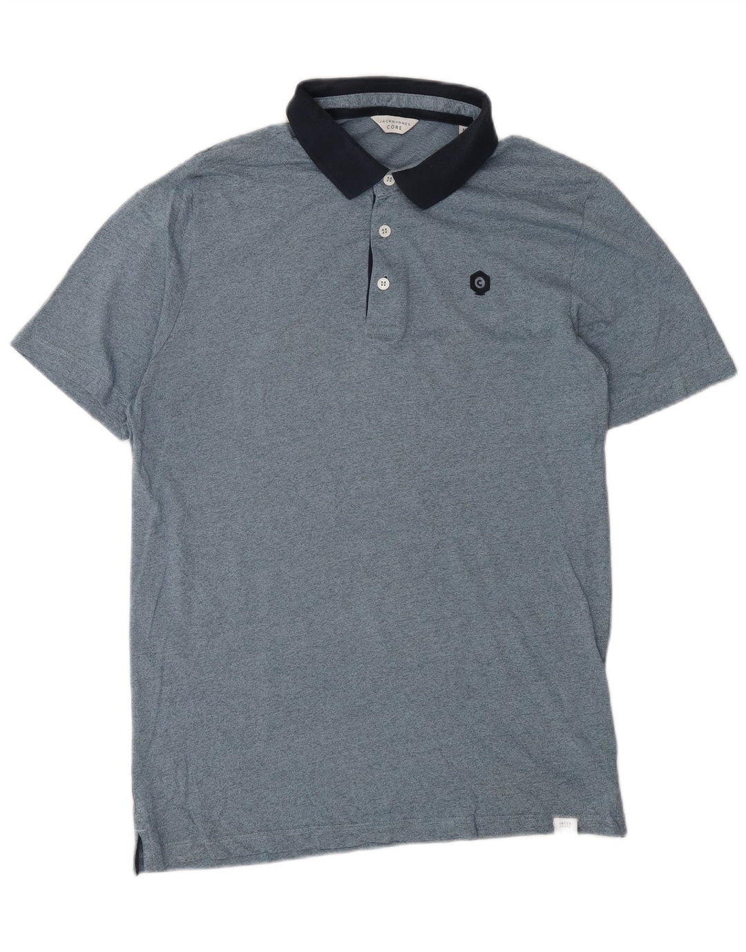 Jack & Jones Polo à Manches Courtes Homme Coupe Regular Bleu Moyen Moucheté