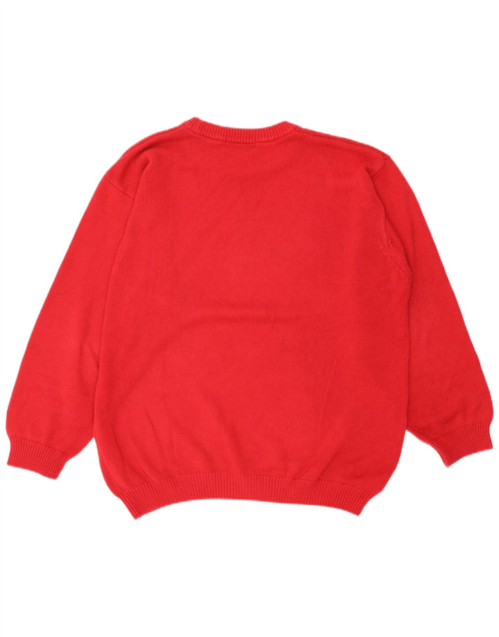 Marks & Spencer Pull à col rond pour homme en coton rouge Taille L