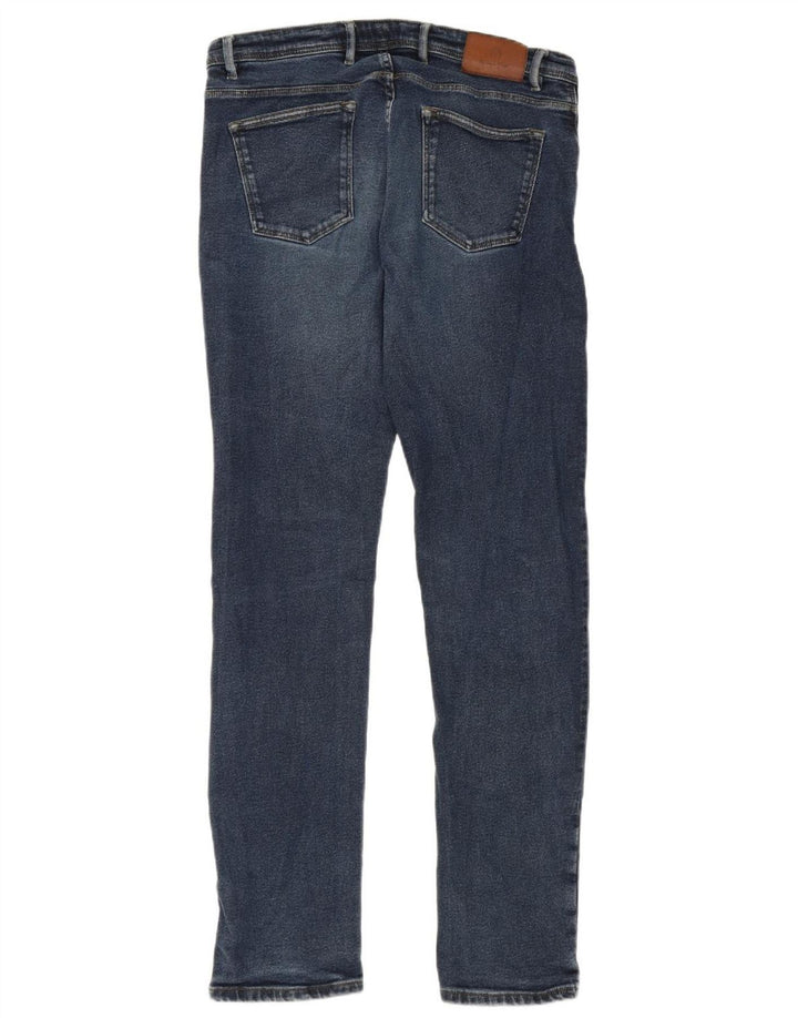 Massimo Dutti Jean slim pour homme EU 42 Large W32 L31 Bleu Coton
